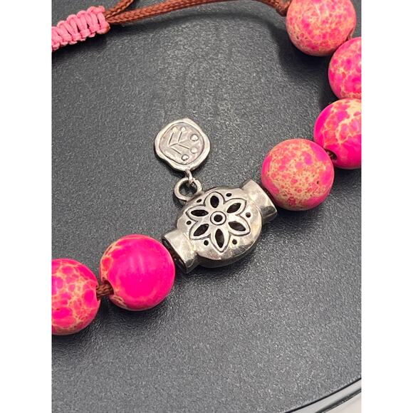 SILPADA 925 Sterling Silver Fuchsia Jasper "BEST TREND" Bracelet B2876 RETIRED - Picture 7 of 7